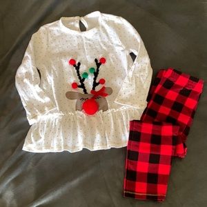 Mud Pie reindeer top and leggings